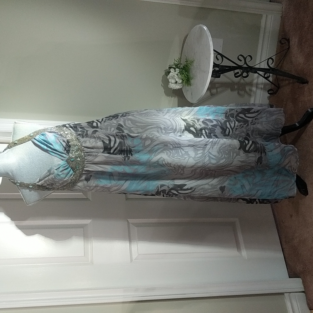 Grey and Blue Dress